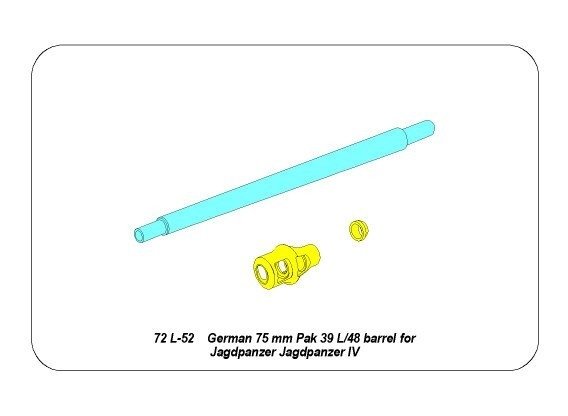 Aber 72L-52 Lufa 75mm Pak 39/L/48 do niemieckiego działa Jagdpanzer IV / German 75mm Pak 39/L/48 gun barrel for Jagdpanzer IV 1/72 – zdjęcie 9