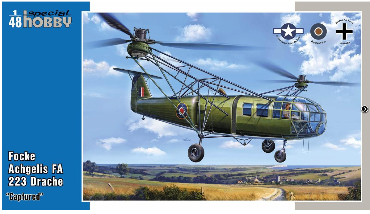Special Hobby 48201 Focke Achgelis FA 223 Drache &amp;quot;Captured&amp;quot; 1/48