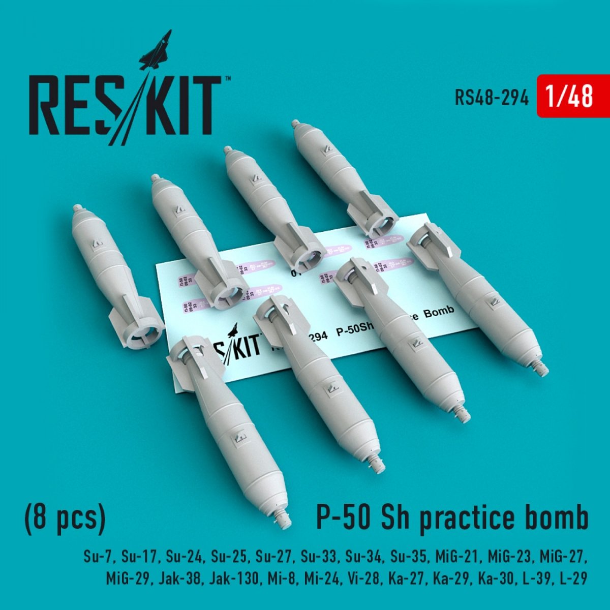 RESKIT RS48-0294 P-50 SH PRACTICE BOMBS (8 PCS) 1/48