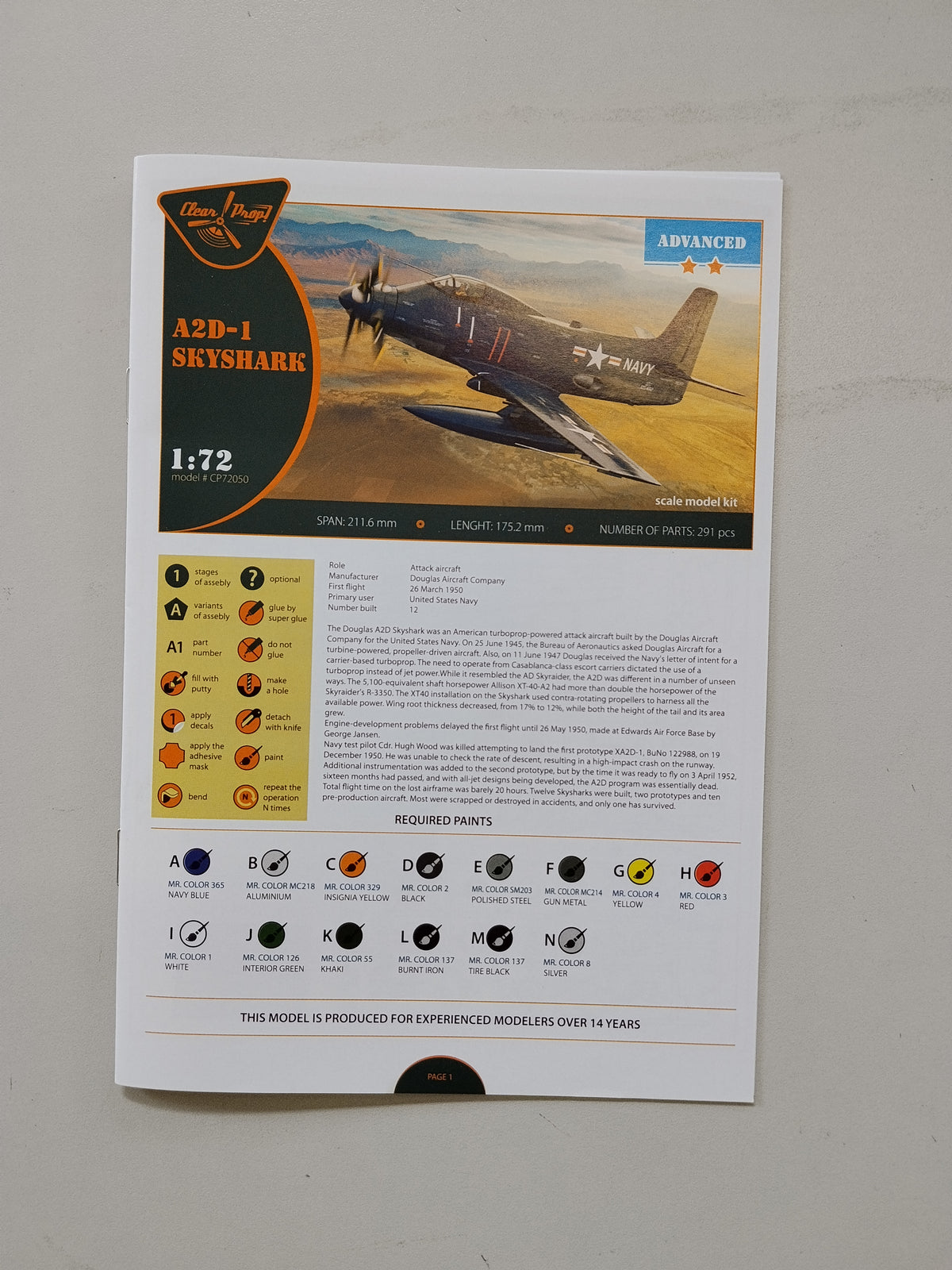 Clear Prop! CP72050 Douglas A2D-1 Skyshark 1/72 – image 6