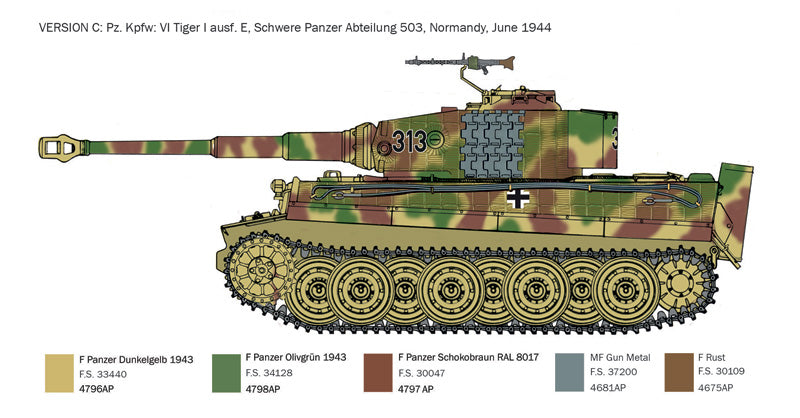 Italeri 6754 Sd.Kfz.181 Panzerkampfwagen Tiger I Ausf.E (Late Production) D-Day 80th Anniversary 1/35 – zdjęcie 6