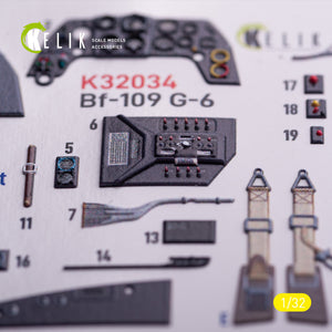 KELIK K32034 Messerschmitt Bf-109 G-6 - Interior 3D Decals (for Trumpeter Kits) 1/32 – image 3