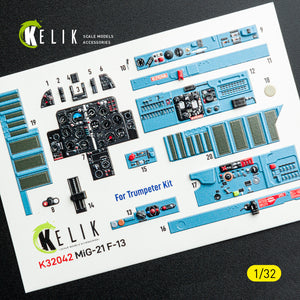 KELIK K32042 Mikoyan MiG-21 F-13 Export Version- Interior 3D Decals (for Trumpeter Kits) 1/32 – zdjęcie 12