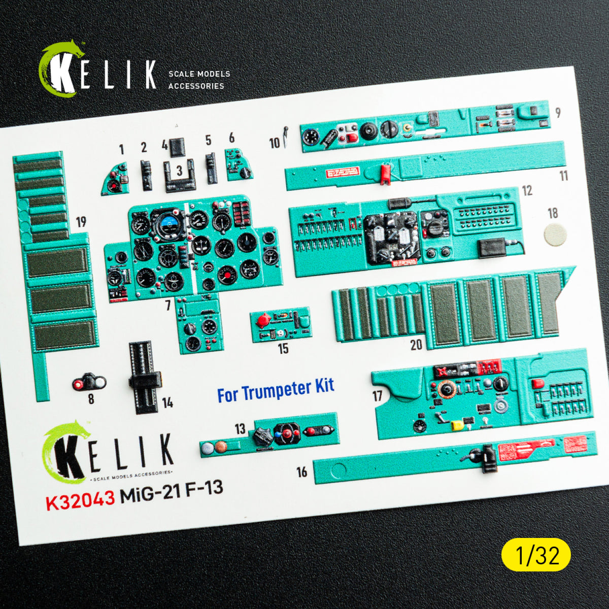 KELIK K32043 Mikoyan MiG-21 F-13 - Interior 3D Decals (for Trumpeter Kits) 1/32 – zdjęcie 5