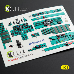 KELIK K32043 Mikoyan MiG-21 F-13 - Interior 3D Decals (for Trumpeter Kits) 1/32 – zdjęcie 6