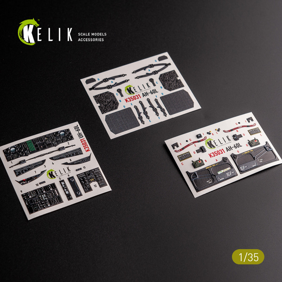 KELIK K35031 UH-60L Interior 3D Decals For Academy Kit