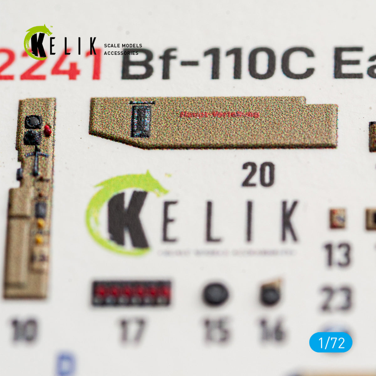 KELIK K72241 Messerschmitt Bf-110 C (Early) - Interior 3D Decals (for Eduard Kits) 1/72 – Bild 4