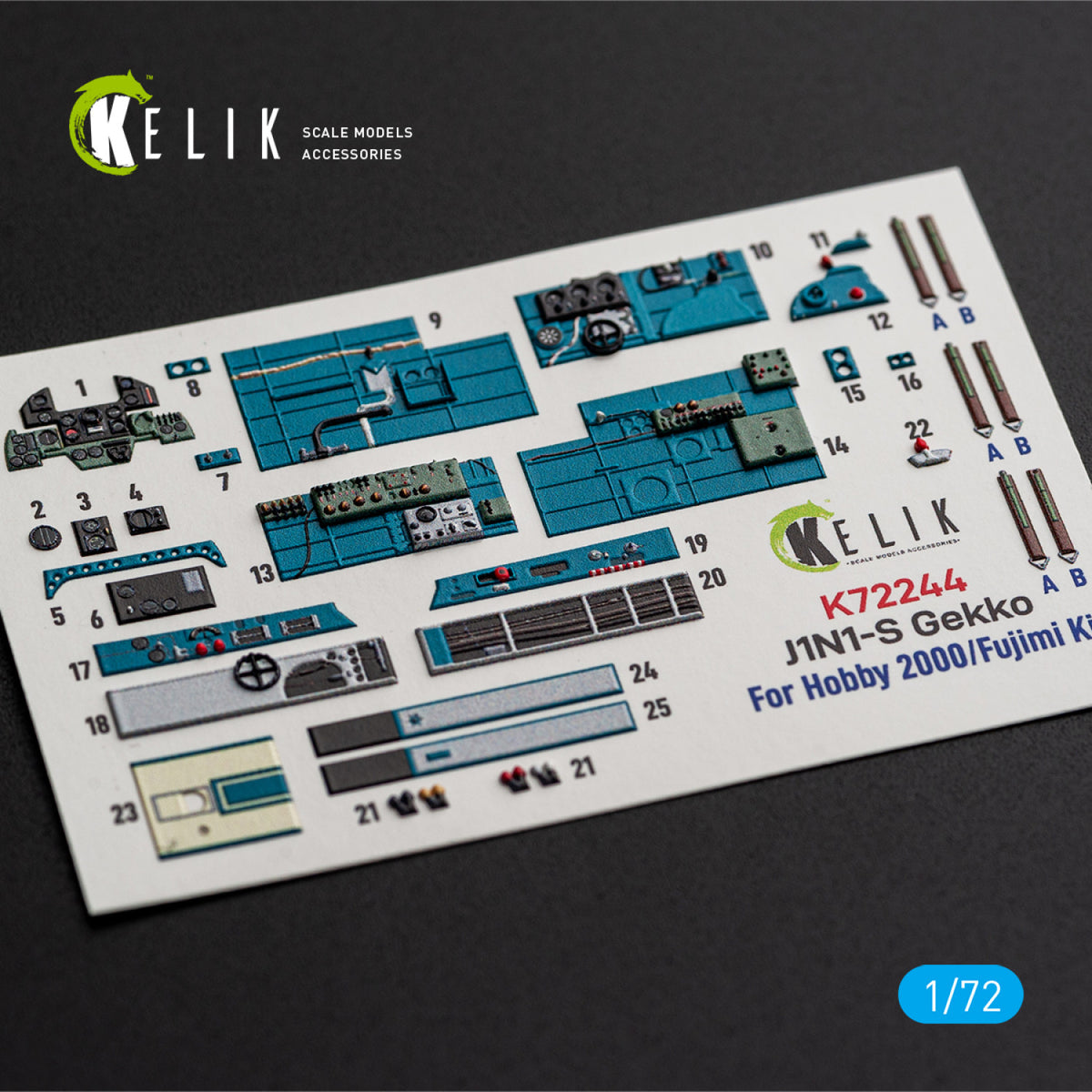 KELIK K72244 Nakajima J1N1-S Gekko - Interior 3D Decals (for Fujimi / Hobby 2000 Kits) 1/72 – imagen 5