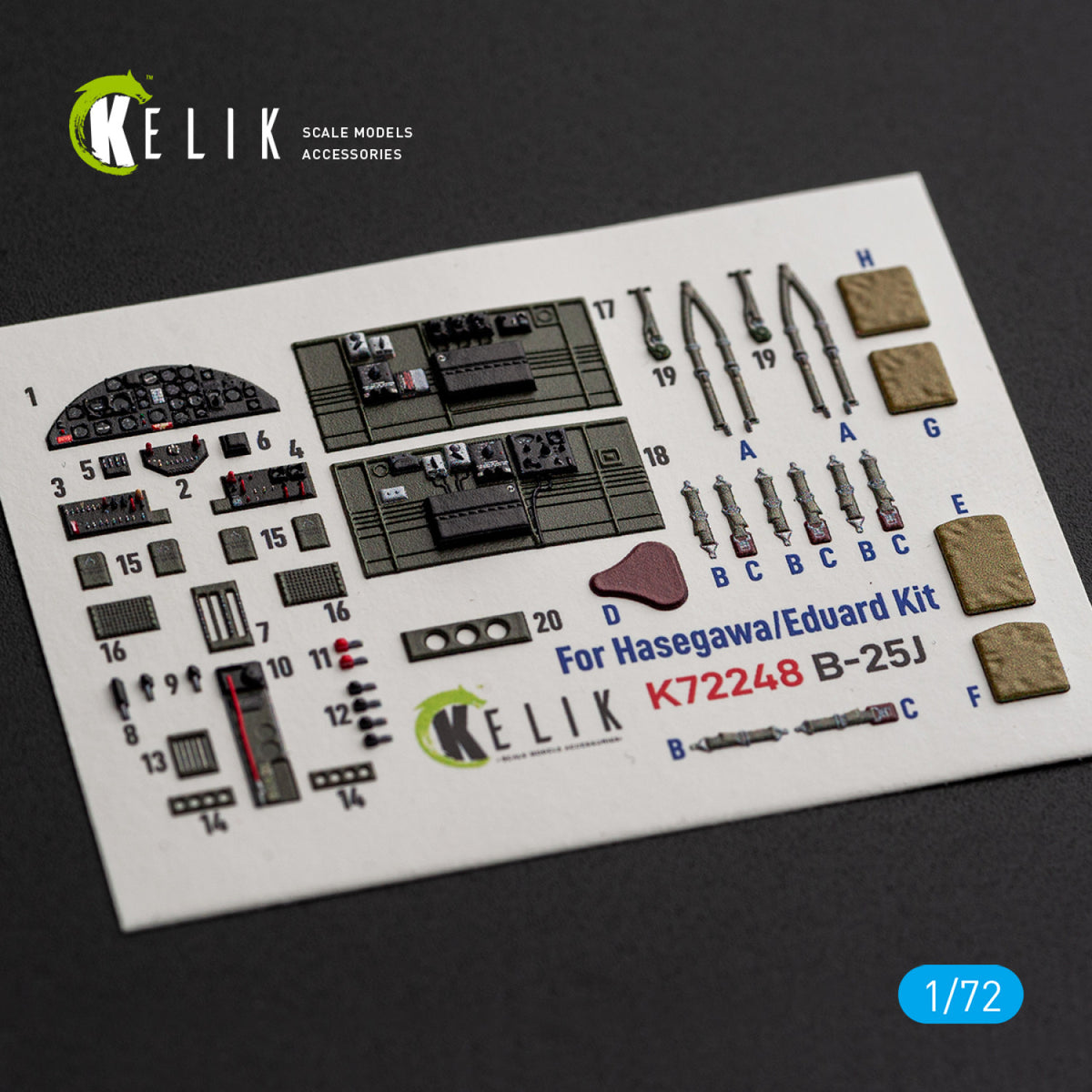 KELIK K72248 North American B-25 J Mitchell - Interior 3D Decals (for Eduard Kits) 1/72 – Bild 4