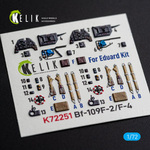 KELIK K72251 Messerschmitt Bf-109 F-2 / F-4 - Interior 3D Decals (for Eduard Kits) 1/72 – image 4