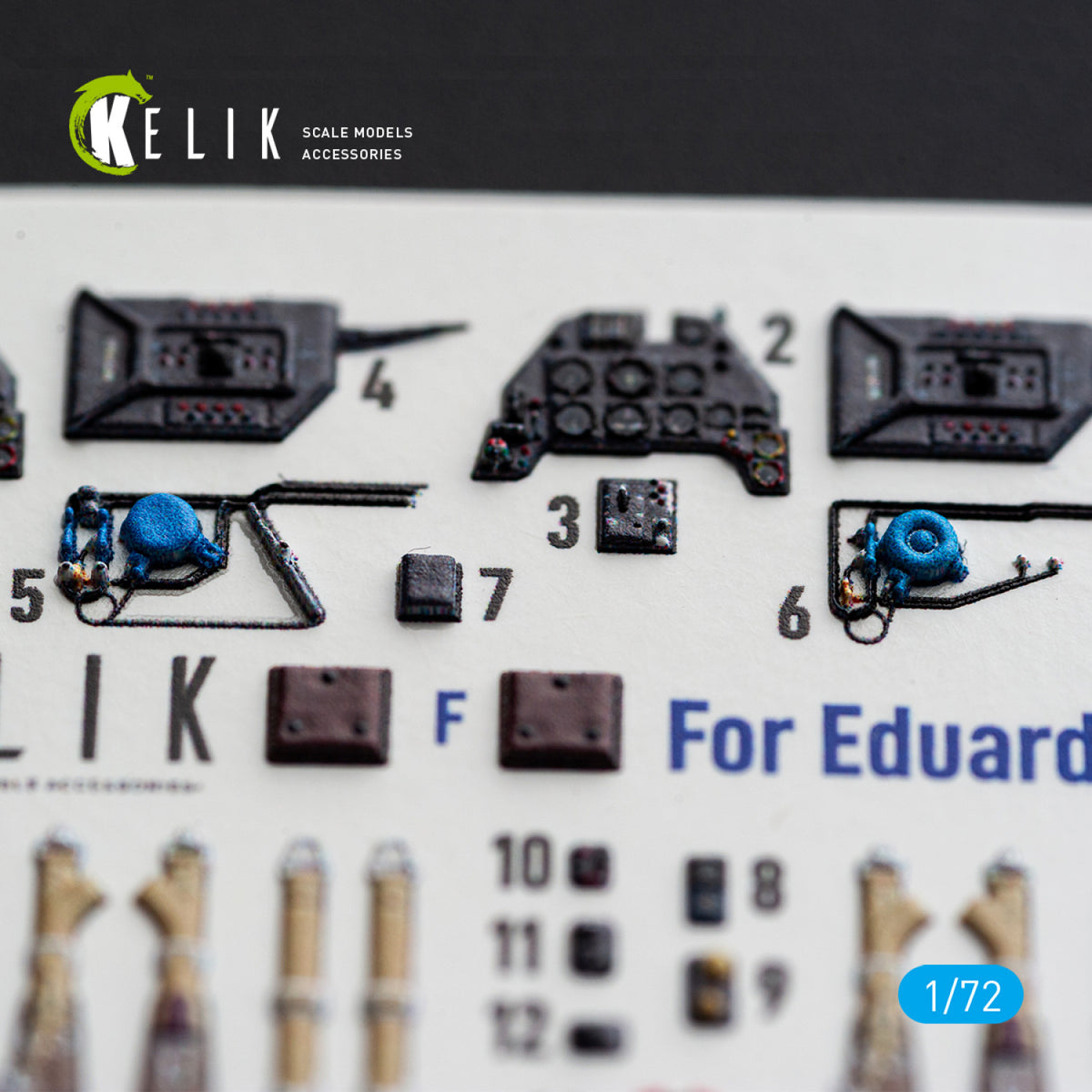 KELIK K72251 Messerschmitt Bf-109 F-2 / F-4 - Interior 3D Decals (for Eduard Kits) 1/72 – image 6