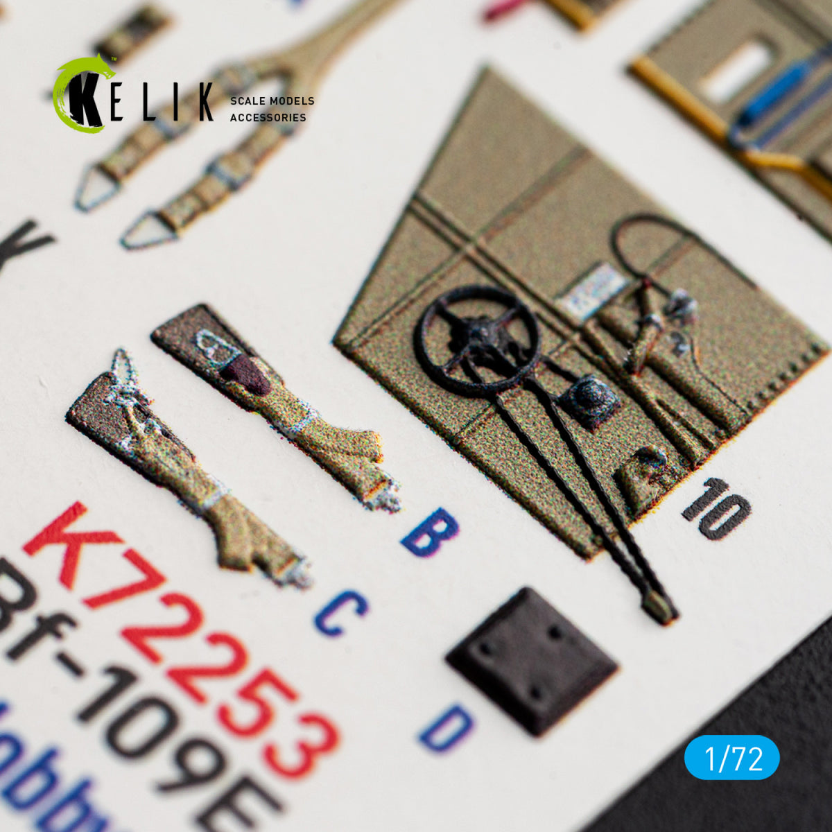 KELIK K72253 Messerschmitt Bf-109 G-2 / G-4 - Interior 3D Decals (for Special Hobby / Eduard Kits) 1/72 – zdjęcie 7