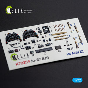 KELIK K72259 Junkers Ju-87 B/R Stuka - Interior 3D Decals (for Airfix Kits) 1/72 – imagen 3