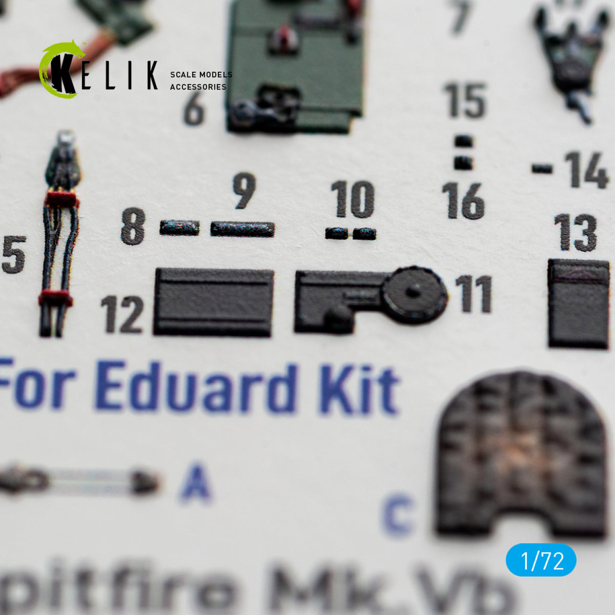 KELIK K72262 Supermarine Spitfire Mk.Vb - Interior 3D Decals (for Eduard Kits) 1/72 – zdjęcie 6