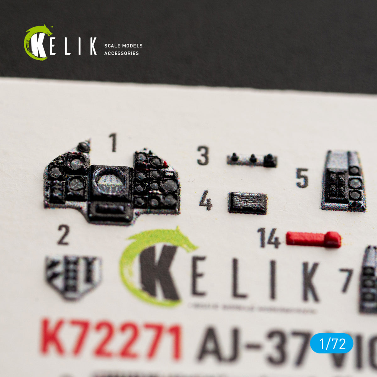 KELIK K72271 Saab AJ-37 Viggen - Interior 3D Decals (for Special Hobby Kits) 1/72 – immagine 5