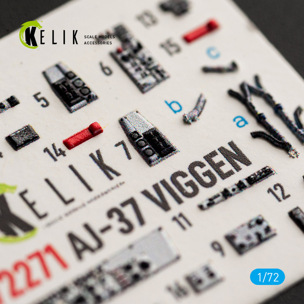 KELIK K72271 Saab AJ-37 Viggen - Interior 3D Decals (for Special Hobby Kits) 1/72 – immagine 6