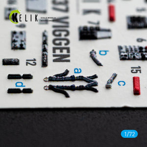 KELIK K72271 Saab AJ-37 Viggen - Interior 3D Decals (for Special Hobby Kits) 1/72 – immagine 2