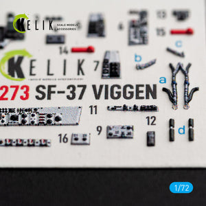KELIK K72273 Saab SF-37 Viggen - Interior 3D Decals (for Special Hobby Kits) 1/72 – imagen 8