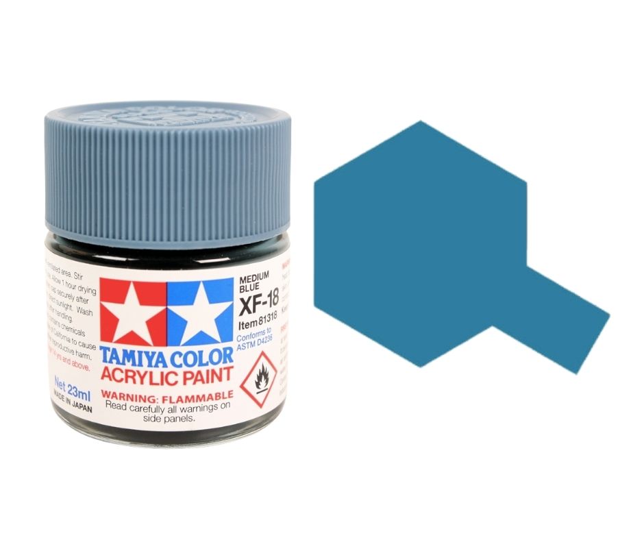 Tamiya 81318 Acrylique XF-18 Bleu moyen 23 ml