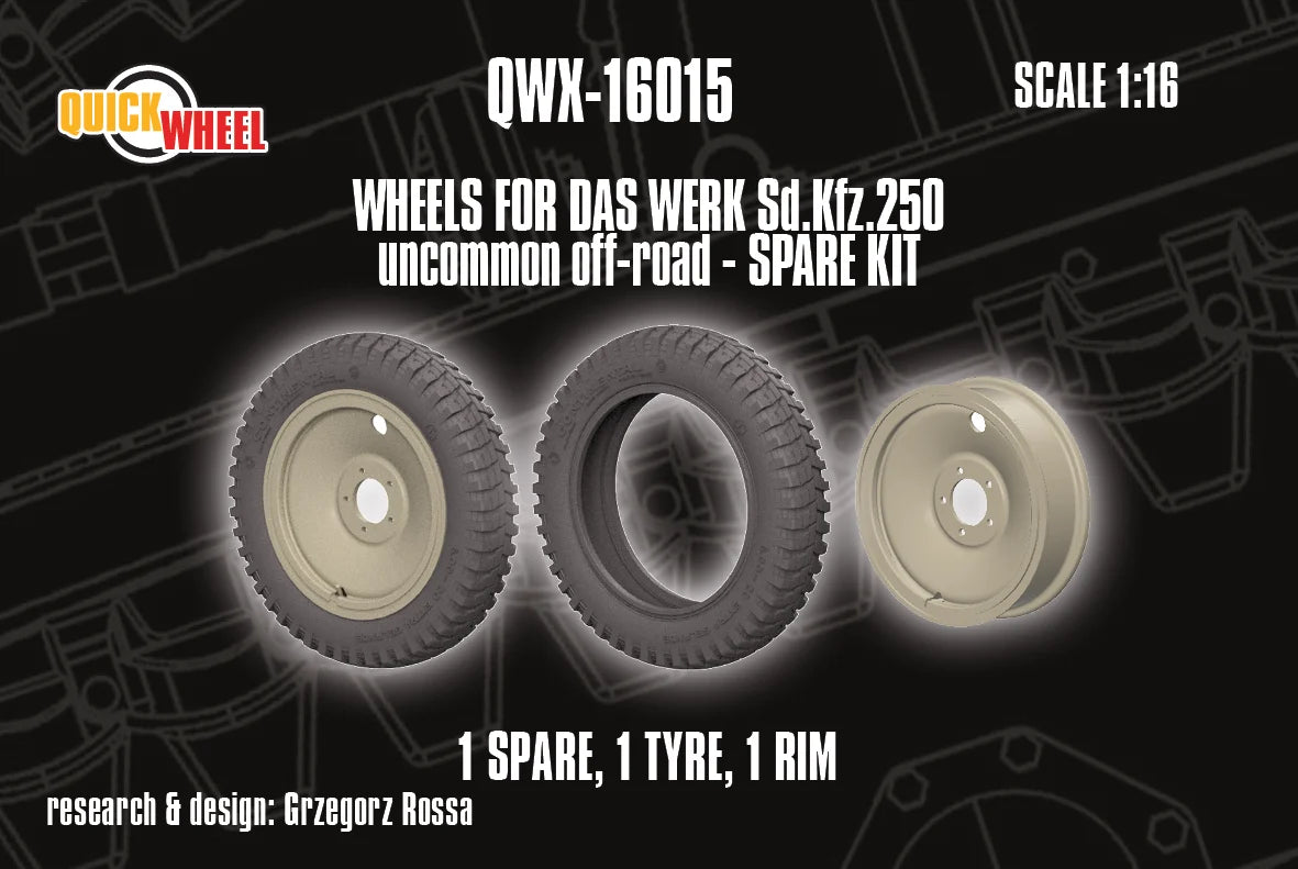 Quickwheel QWX-16015 Sd.Kfz. 250 Spare kit for Das Werk kits - uncommon off-road 1/16