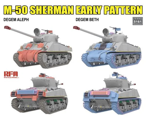 Rye Field Model 5161 M-50 Sherman early pattern Degem Aleph / Degem Beth 1/35 – imagen 2