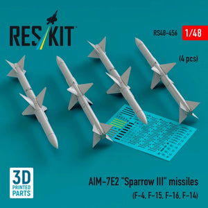 RESKIT RS48-0456 AIM-7E2 &amp;quot;Sparrow III&amp;quot; missiles (4 pcs) (3D Printed) 1/48