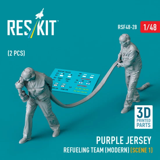 RESKIT RSF48-0028 Équipe de ravitaillement en maillot violet (moderne) (scène 1) (2 pièces) (Impression 3D) 1/48