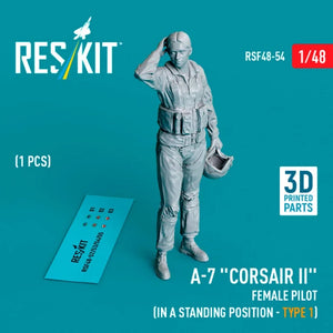 RESKIT RSF48-0054 A-7 &amp;quot;Corsair II&amp;quot; female pilot (in a standing position - type 1) (1 pcs) (3D Printed) 1/48