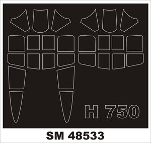 Montex SM48533 H-75 HAWK CLEAR PROP MODELS Mini Mask for painting 1/48