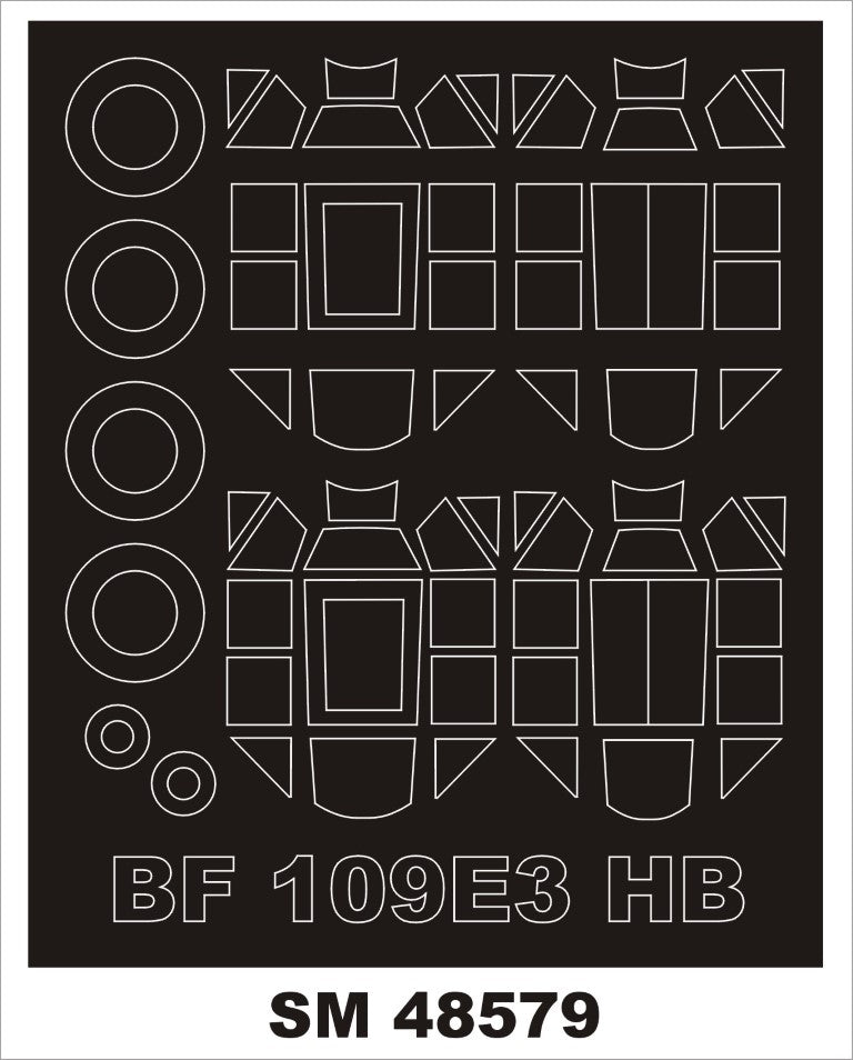 Montex SM48579 Bf 109E-3 HOBBY BOSS Mini Mask for painting 1/48