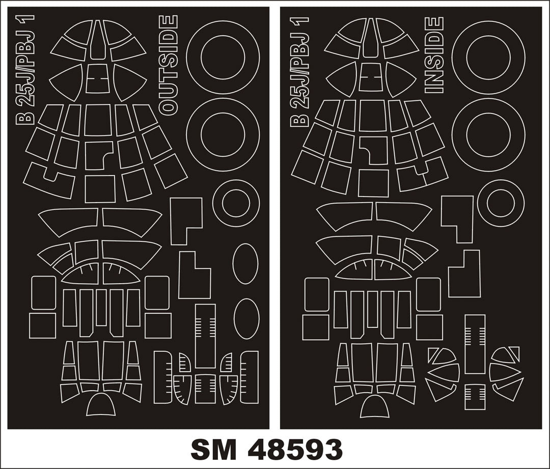 Montex SM48593 PBJ-1J Mitchel HK MODELS Mini Mask for painting 1/48