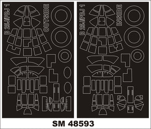 Montex SM48593 PBJ-1J Mitchel HK MODELS Mini Mask for painting 1/48