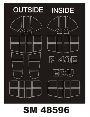 Montex SM48596 P-40E Warhawk EDUARD Mini Mask for painting 1/48