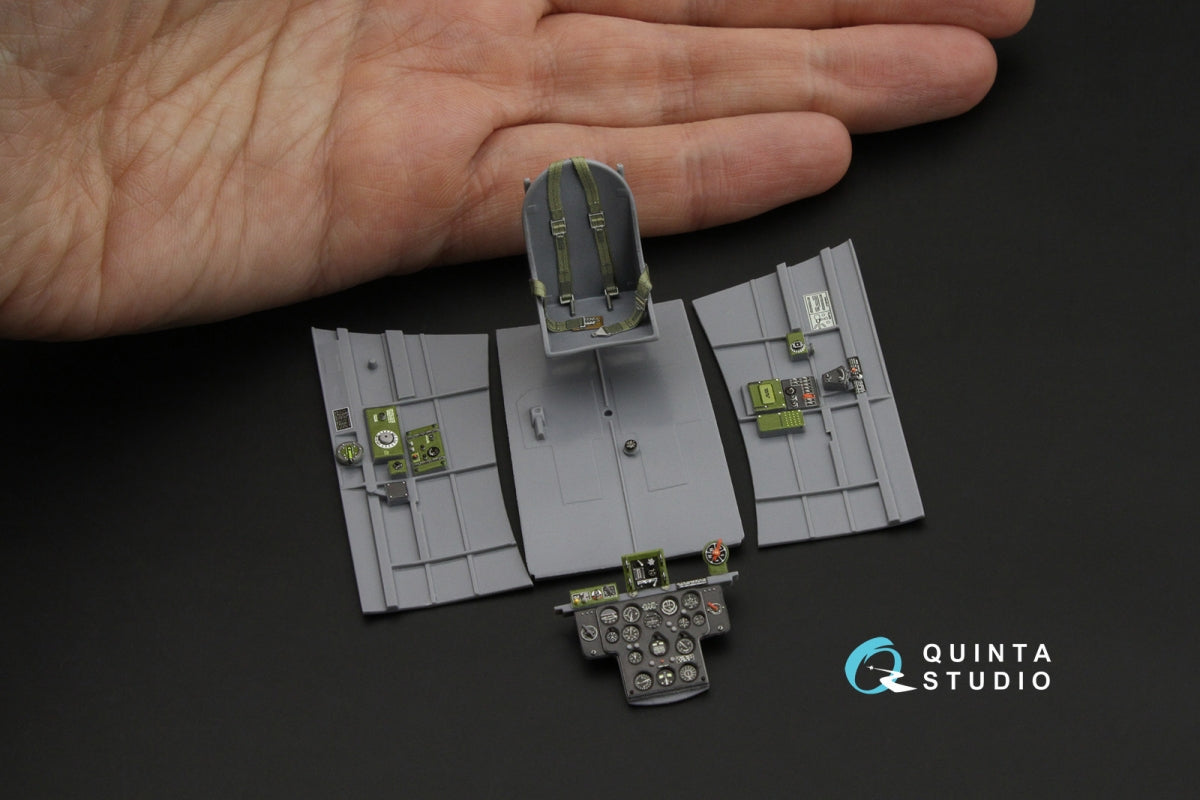 Quinta Studio QD32255 Curtiss H-75 Hawk 3D-Printed &amp;amp; colored Interior on decal paper (Special Hobby) 1/32 – image 9