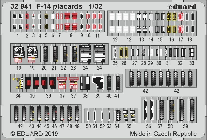 Eduard 32941 F-14 placards 1/32 TAMIYA