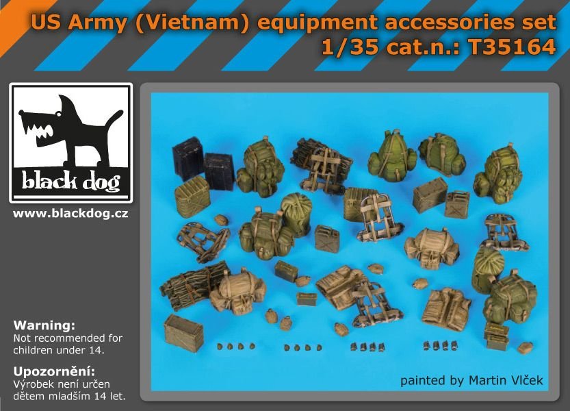 Ensemble d&amp;#39;accessoires d&amp;#39;équipement Black Dog T35164 Armée américaine (Vietnam) 1/35