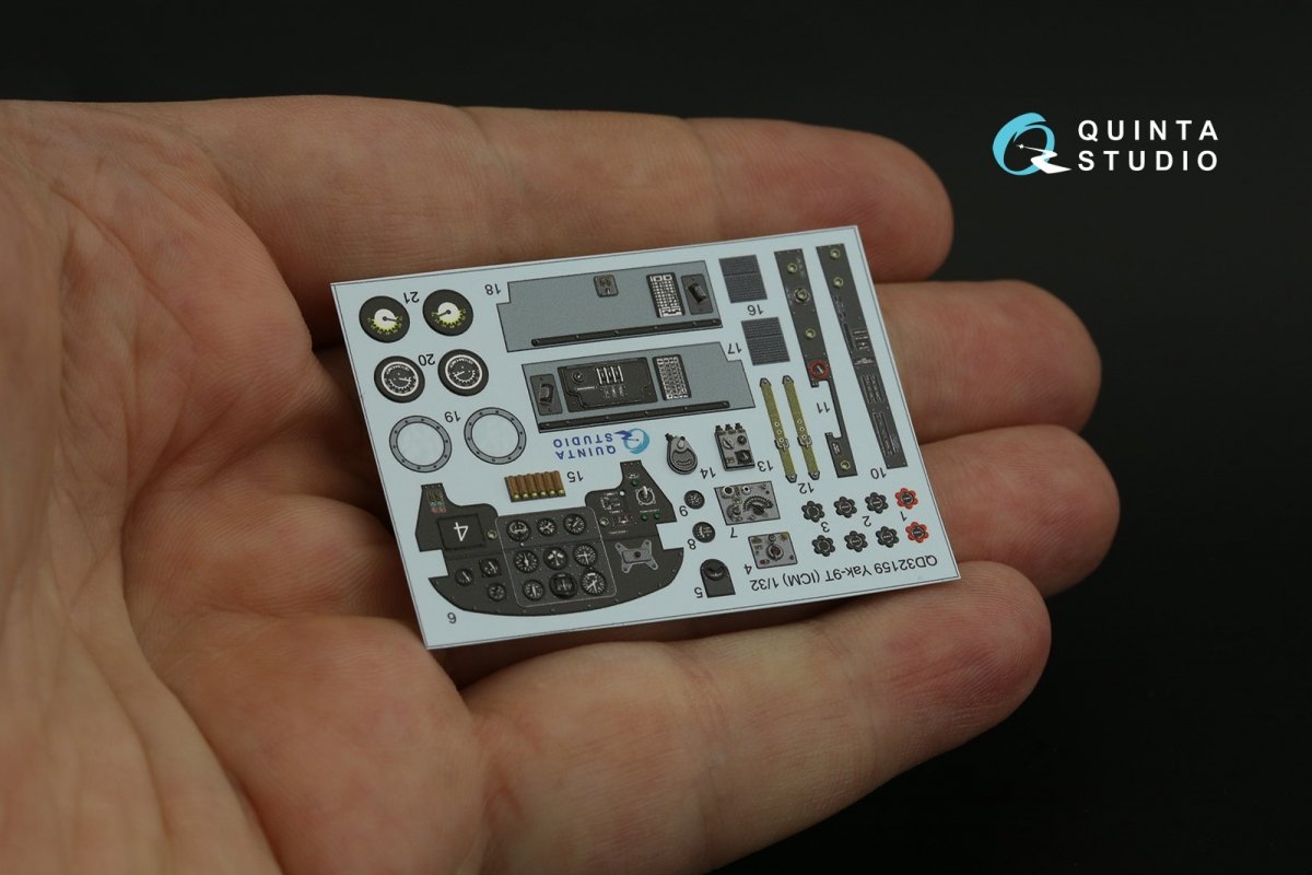 Quinta Studio QD32159 Yak-9 T/K 3D-Printed &amp;amp; coloured Interior on decal paper (ICM) 1/32 – immagine 9