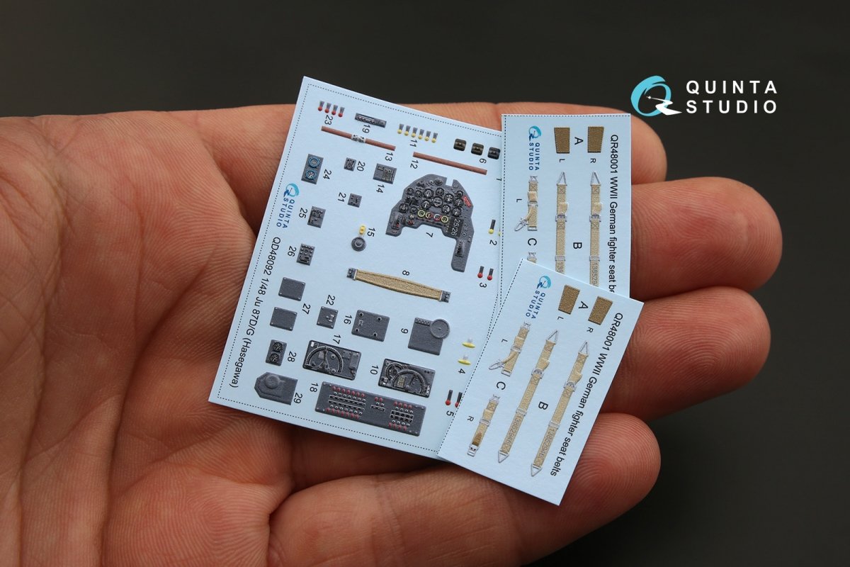 Quinta Studio QD48092 Ju 87D/G 3D-Printed &amp;amp; coloured Interior on decal paper (for Hasegawa kit) 1/48 – Bild 2