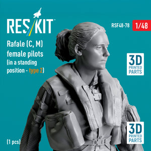 RESKIT RSF48-0078 Rafale (C, M) female pilot (in a standing position - type 2) (1 pcs) (3D Printed) 1/48 – imagen 3