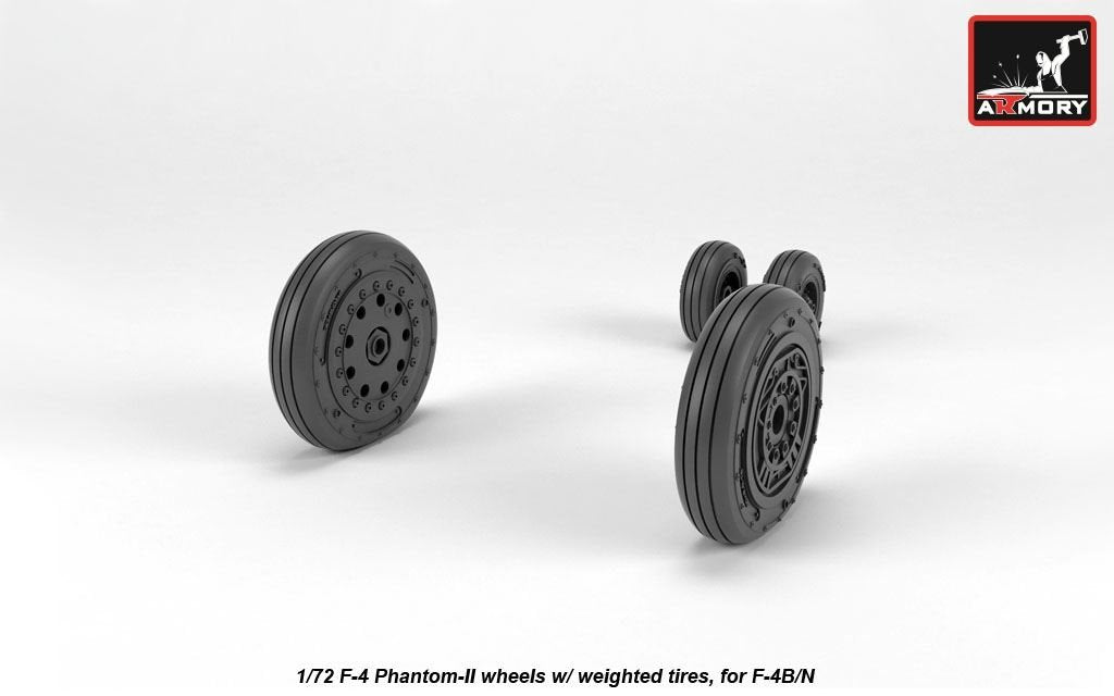 Armory Models AW72328 F-4 Phantom-II wheels w/ weighted tires, early 1/72 – immagine 2