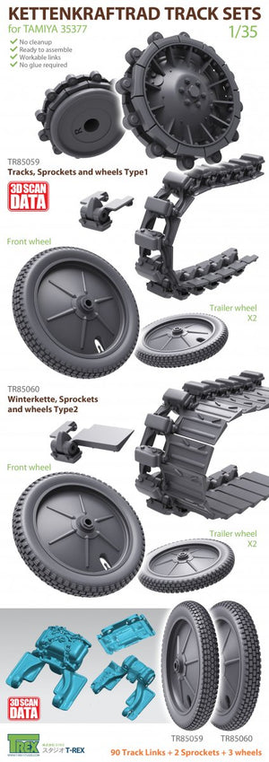 T-Rex Studio TR85059 Kettenkaraftrad Tracks w/Sprockets, Wheels Type 1 1/35 – Bild 6