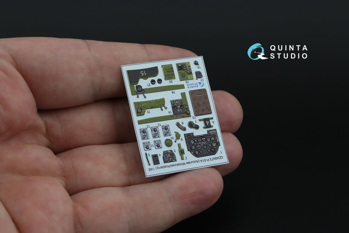 Quinta Studio QD48473 P-51A 3D-Printed coloured Interior on decal paper (Accurate Miniatures/Academy) 1/48 – immagine 6