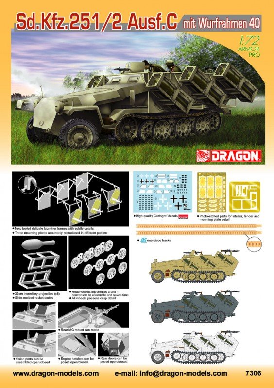 Dragon 7306 Sd.Kfz.251/2 C 1/72 – immagine 2