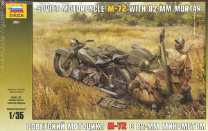 Zvezda 3651 Soviet Motorcycle M-72 with Mortar 1/35 – Bild 2