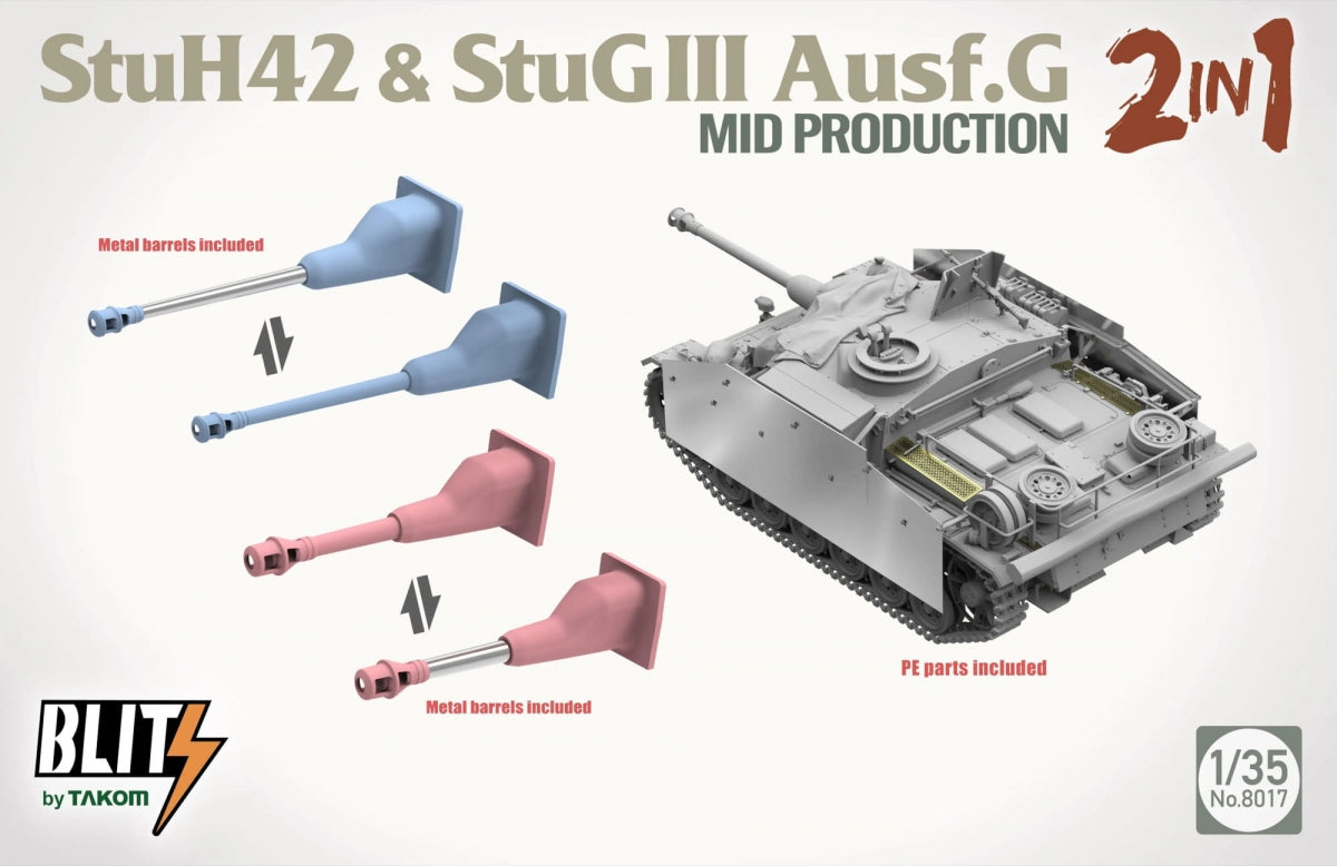 Takom 8017 StuH 42 StuG III Ausf. G Mid Production 2 en 1 1/35 – image 3