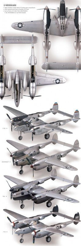 Academy 12282 P-38J LIGHTNING COMBINATION VERSION 1/48 – immagine 3