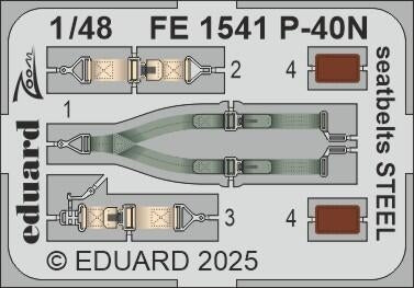 Eduard FE1541 P-40N seatbelts STEEL EDUARD 1/48