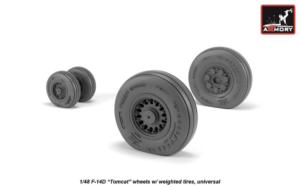 Armory Models AW48327 F-14D Tomcat late type wheels w/ weighted tires 1/48 – Bild 4