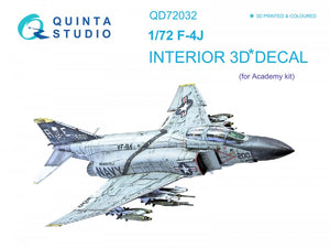 Quinta Studio QD72032 F-4J 3D-Printed &amp;amp; coloured Interior on decal paper (for Academy kit) 1/72
