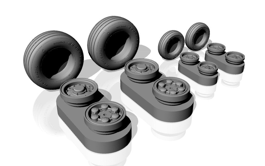 Armory Models AW48501b Panavia Tornado wheels, w/ tyres type “b” (GY) 1/48 – Bild 3